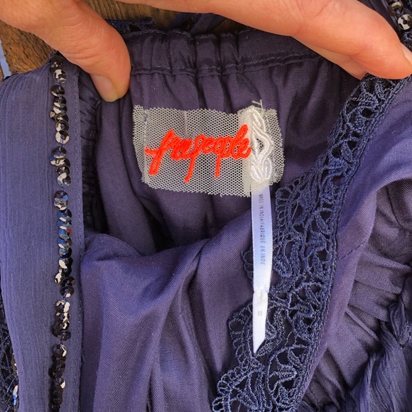 Free People Ode To Shimmer Dress in Sapphire - Picture 8 of 16